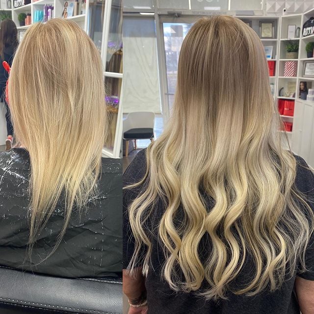 extensions for thin hair before and after