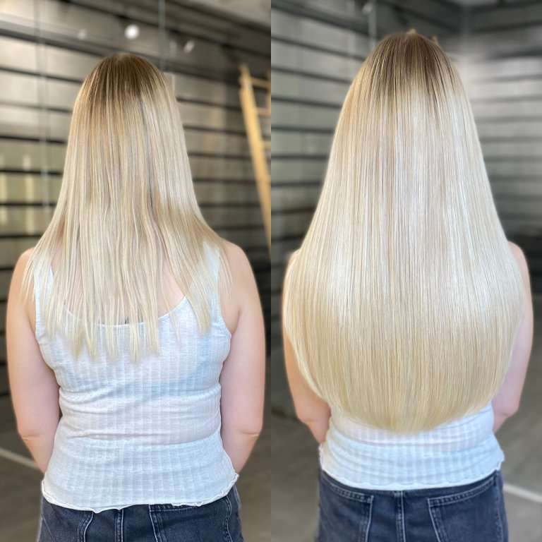 12 inch hair extensions before and after