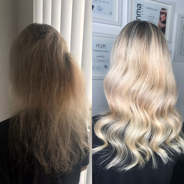 fusion hair extensions before and after