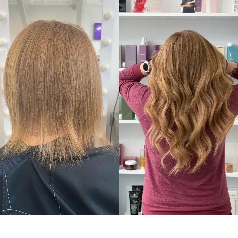 keratin hair extensions before and after