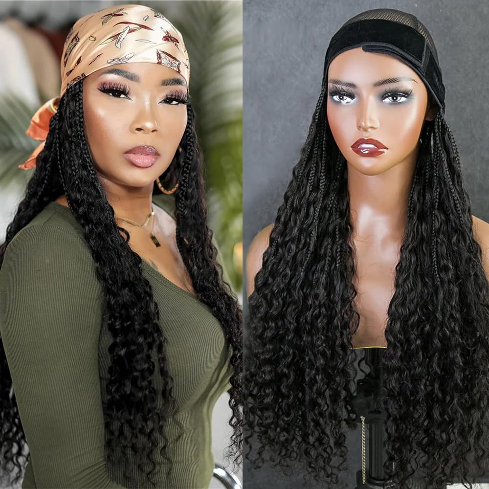 20 inch natural black synthetic headband wigs