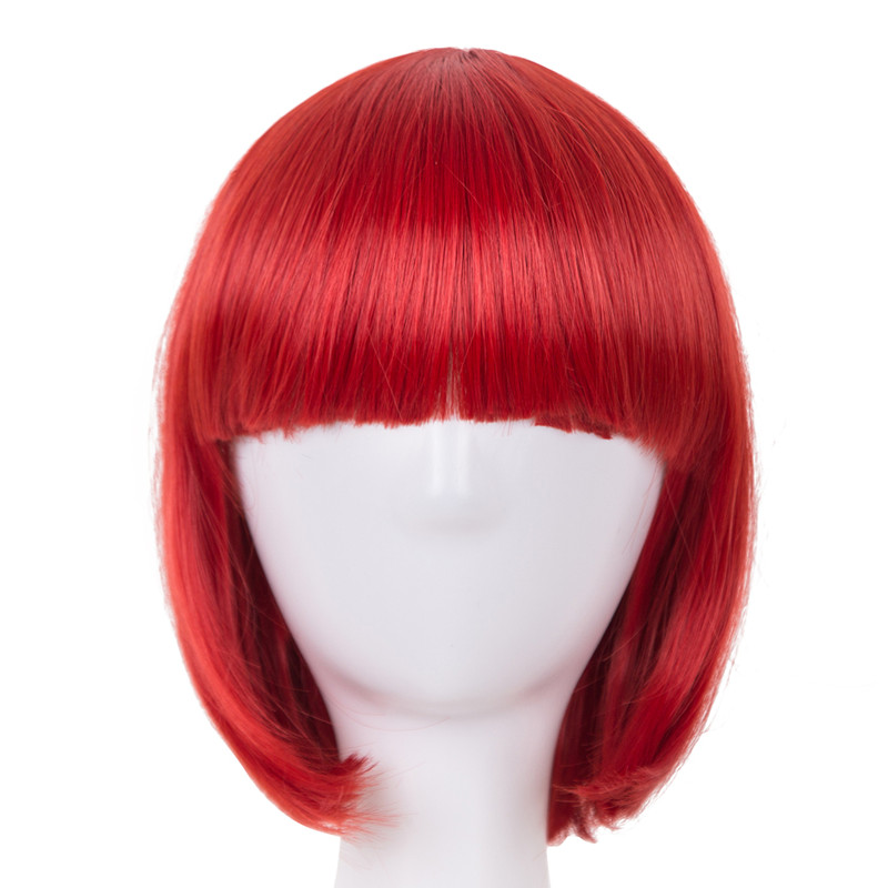 red synthetic wig