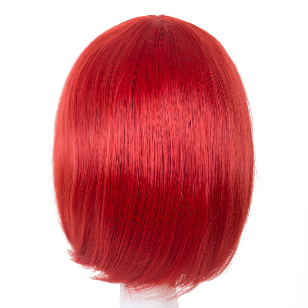 red synthetic wig