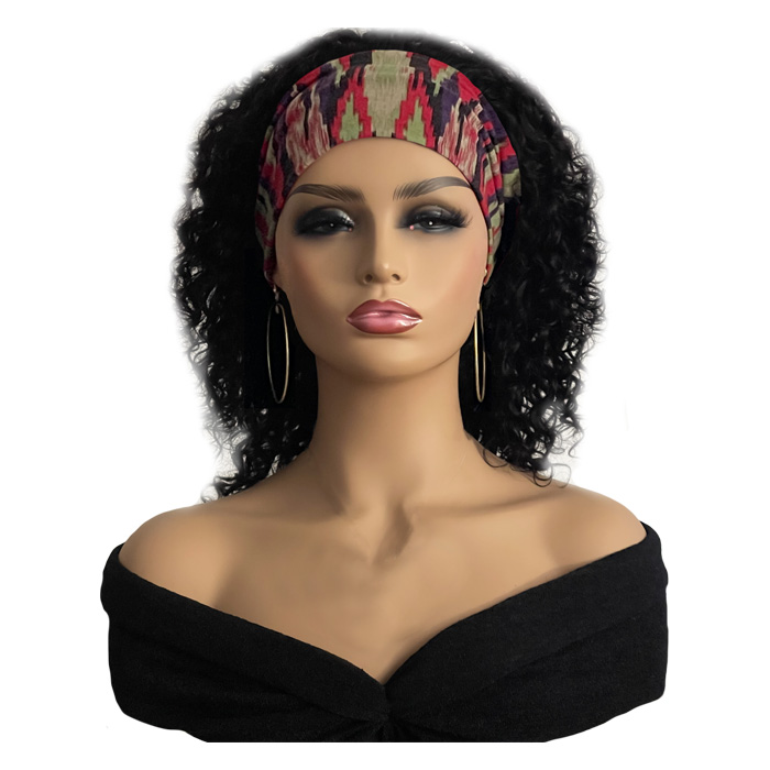 14 inch natural black synthetic headband wigs