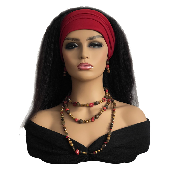 14 inch natural black synthetic headband wigs